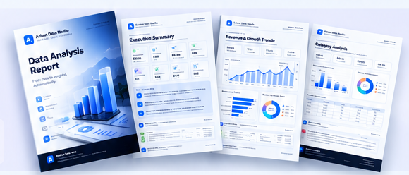Azhan Data Studio professional data analysis report pages